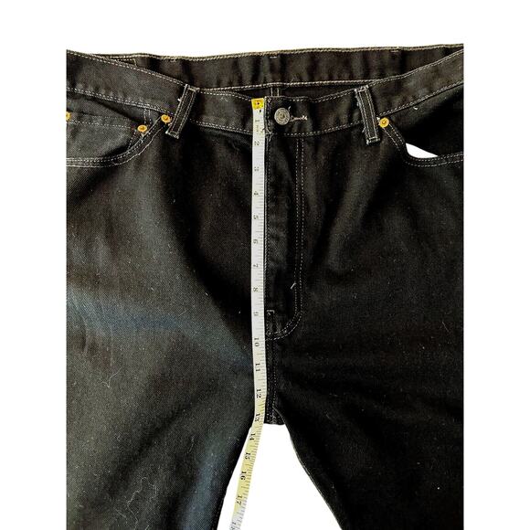 Levi's 505 Jeans Men's Regular Fit Black Casual Straight Leg Denim Size 42x30 - Picture 4 of 8
